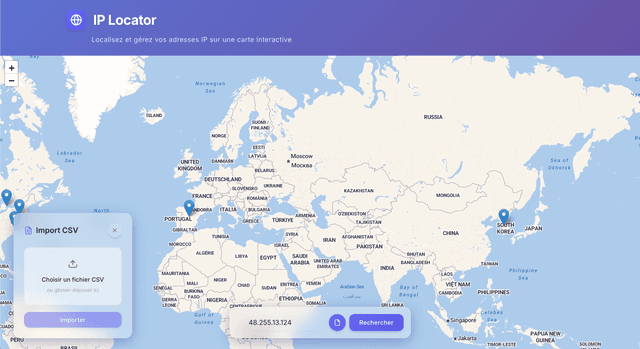 Capture d'écran du projet IP Locator